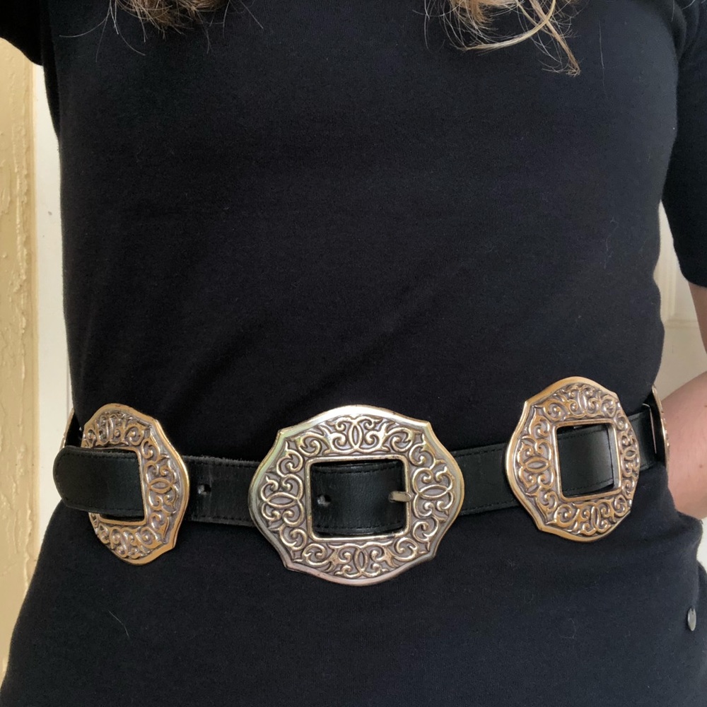 Vintage Brighton Silver Conch Belt